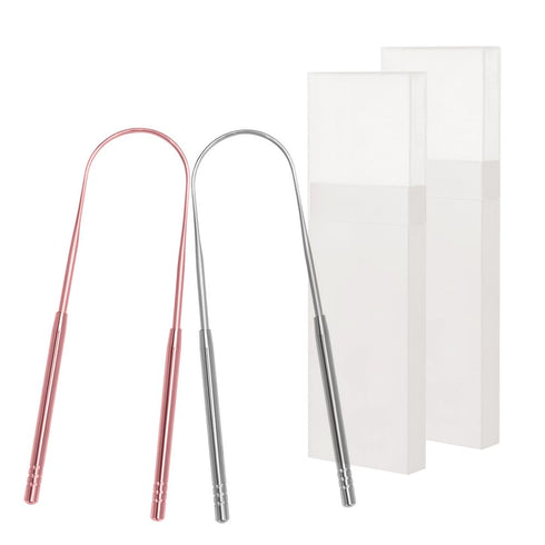 Professional Metal Tongue Scrapers, Reduce Bad Breath