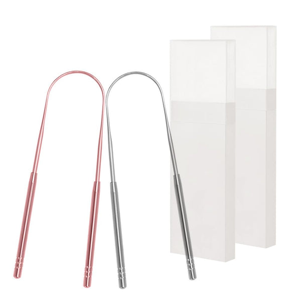 Professional Metal Tongue Scrapers, Reduce Bad Breath