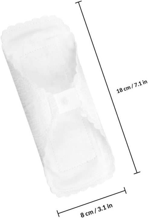 HOODANCOS 3pcs 18cm Reusable Cotton Sanitary Pads Washable Panty Liners with Lace Edge Soft Breathable Feminine Care
