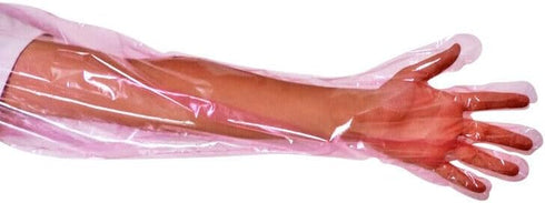50pcs Disposable Long Plastic Gloves - Veterinary Insemination Gloves, Full Arm Long Sleeve