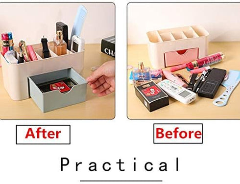 Large Capacity Makeup Organizer for Bathroom Bedroom, Cosmetic Storage Box with Drawers, Desktop Makeup Container for