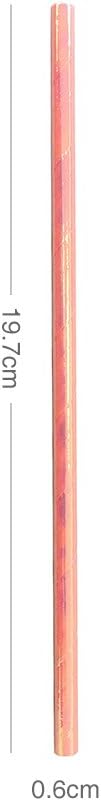 Iridescent Pink Coral Cocktail Paper Straws, Disposable 7.75 Inches, Pack of 100