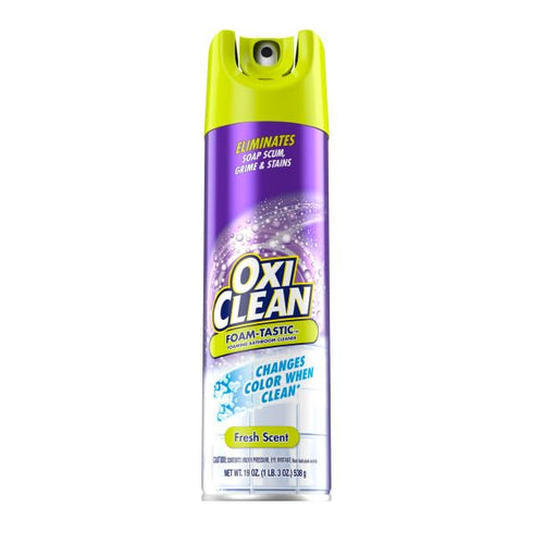 Pack 2-19 oz. OxiClean Foam-Tastic Fresh Scent Bathroom Cleaner Twin Aerosol Cans