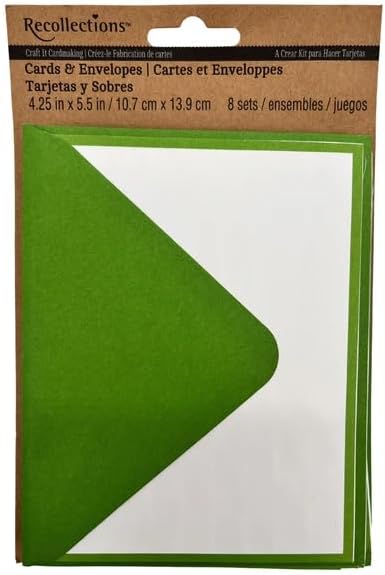 Show-Offs 16 Set 5.5 4.25 Inches 8 8 Piece Blank Notecard & Envelope - x - Cards Envelopes (Green)