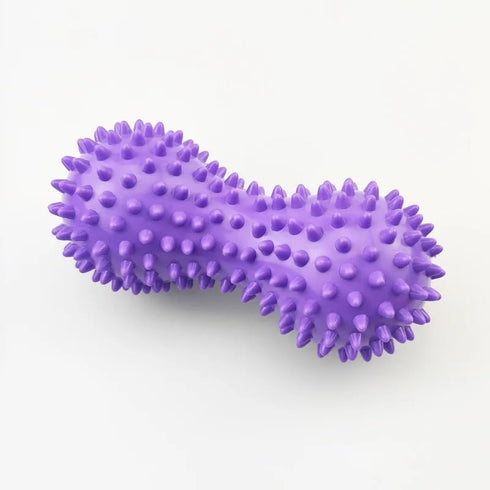 SquEqu 2 Pack Peanut Massage Ball Roller Spiky Double Lacrosse Balls Trigger Point for Stress Reflexology Foot Muscle