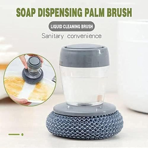 Stainless Steel Pan Sponge, Dish Soap Dispenser, Metal Dish Scrubber for Kitchen Cleaning