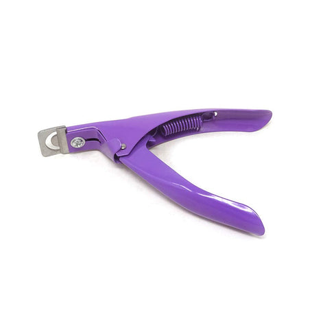 Yueton Color Coated Stainless Steel False Nail Tip Clipper, Cutter Trimmer Manicure Pedicure Nail Art Tool (Deep Purple)