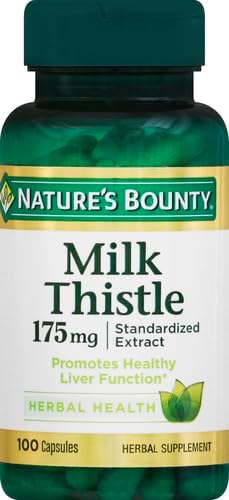 Nature's Bounty Milk Thistle, Herbal Health Supplement, Supports Liver Health, 175mg, 100 Softgels