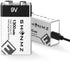 9V Rechargeable Batteries, 1300mAh High Capacity Lithium-ion, 2 in 1 USB C Fast Charging Cable