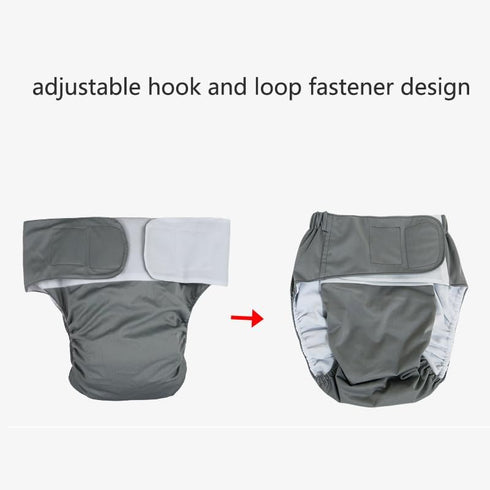 RONGXG Adult Reusable Cloth Diapers Washable Incontinence Underwears Adjustable Leakproof Nappy Care Pant for Disabled