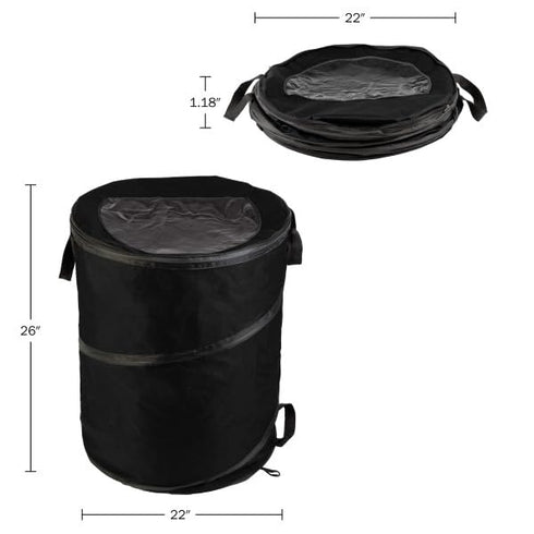 Collapsible Trash Can, 46-Gallon Outdoor Garbage Bin with 3 Stakes for RV, Camping, Storage, Recycling