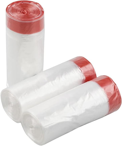 13 Gallon Plastic Drawstring Garbage Bags, Clear Trash Can Liners, 110 Counts