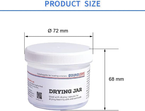 Soundlink Hearing Aid Dehumidifier Set, Includes One Drying Jar and One Drying Capsule for Hearing Aids