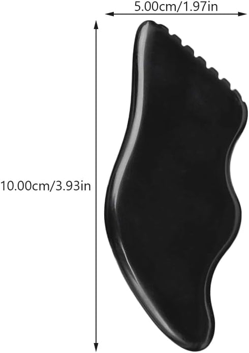 SOLUSTRE Black Bian Stone Scraping Plate Massage Oil for Face and Body Gua Sha Therapy Enhance Blood Circulation Lymph