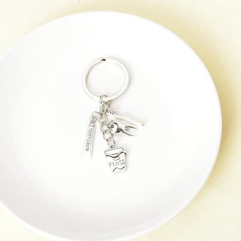 Dental Hygienist Gifts for Dentist, Dental Assistant, Best Friend, Students - Keychain, Toothbrush, Toothpaste, Floss