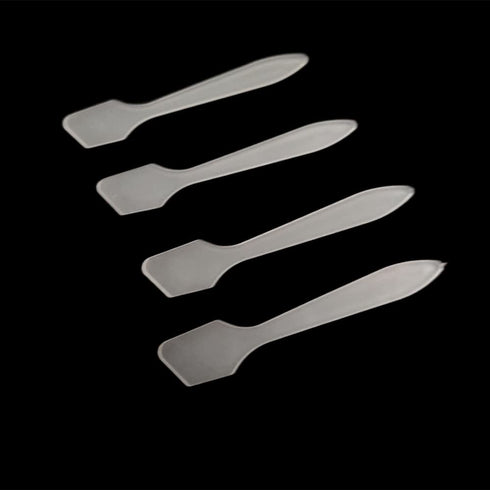 Translucent Frosted Tip Makeup Spatula, Mini Cosmetic Mask Spoon for Mixing, 100 Pack