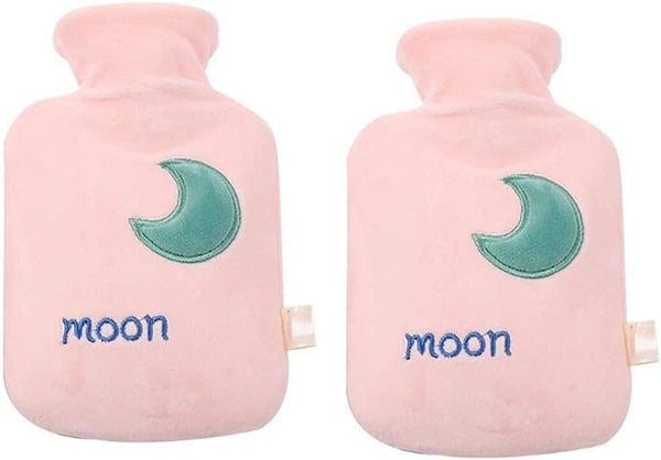 SKUZA Hot Water Bottle,Winter Natural Rubber Hot Water Bottles with Soft Detachable Fleece