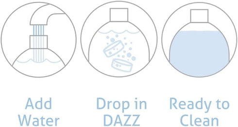 Pack (4 12 Dazz Whole House Refill Of Each Product - Total) Natural Cleaning Tablets - All Purpose Cleaner, Glass