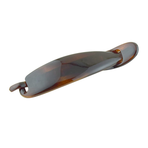 Parcelona French Sleek Tortoise Shell Brown Large Hair Clips, 4 1/2", Metal Free, Strong Hold, Made in France