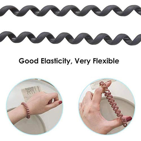 Spiral Hair Ties Set - 10 Piece Medium Coil Elastics for Thick Hair, Multicolor No-Crease Ties for Women and Girls
