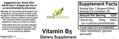 Liquid Vitamin B5, 36 Servings, High Absorption Pantothenic Acid for Energy, Mood & Nerve Support