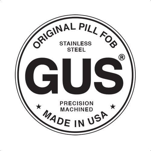 GUS Original Pill Fob, Made in USA, Stainless Steel Keychain Holder