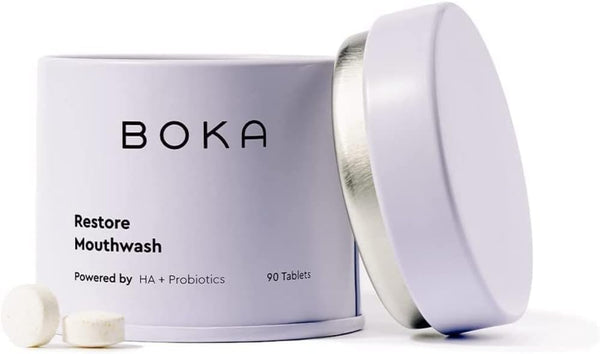 Boka Travel Size Mouthwash Tablets, Hydroxyapatite, Fluoride/Alcohol Free, Eco-Friendly, 90 Pack for Fresh Breath