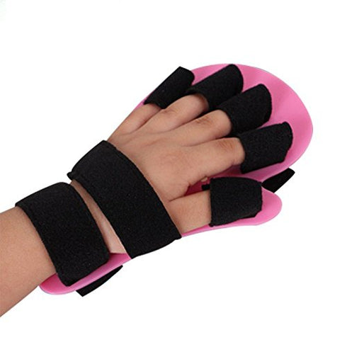Child Finger Separator, Kids Hand Wrist Orthosis Splint for Polio Rehabilitation Exercise (Pink:1-4 Years)