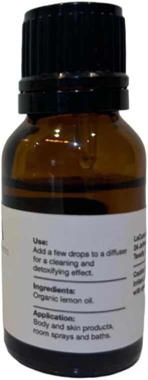 LaCura Pure Lemon Essential Oil, Cold Pressed for Gut Health, Mood Boost, and Overall Wellness, 15ml