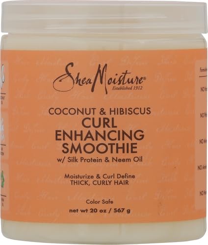 SheaMoisture Curl Enhancing Smoothie Hair Cream, 20 oz, for Thick, Curly Hair, Coconut and Hibiscus Formula