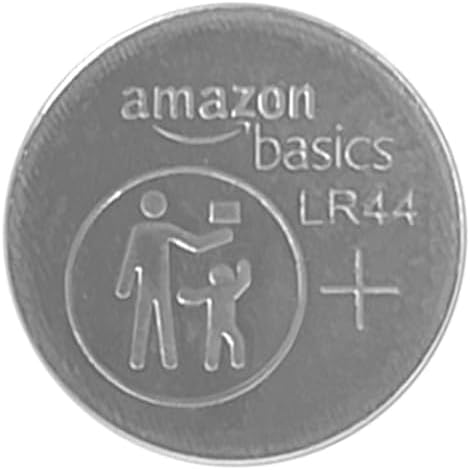 Amazon Basics 12-Pack LR44 Alkaline Button Cell Battery, 1.5 Volt, Long Lasting Power, Mercury-Free