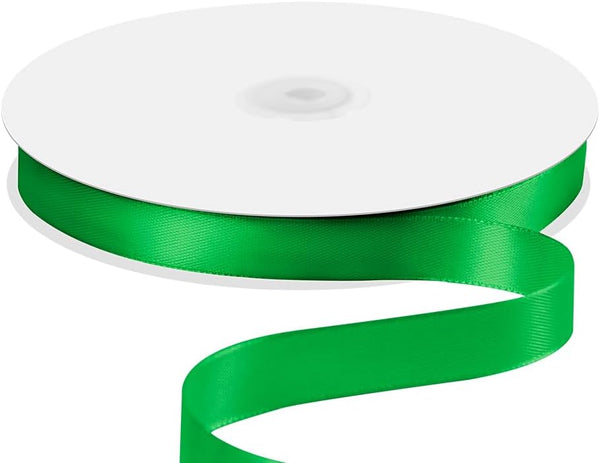 5/8" x 100 Yards Satin Ribbon - Green Silk Ribbon with Spool for Gift Wrapping, Crafts, Wedding Decorations