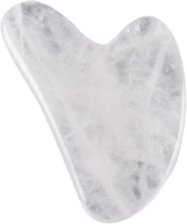 LadyCent Natural Rose Quartz Gua Sha Jade Face Massage Board Crystal Stone Guasha