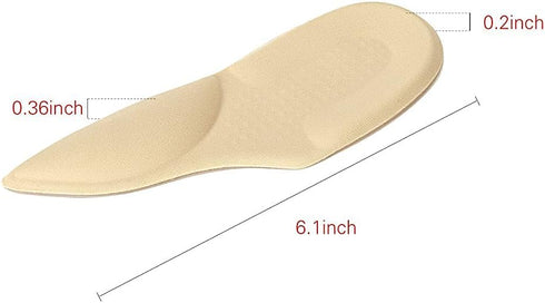 Arch Support Insoles for Plantar Fasciitis, Adhesive Foot Arch Inserts for Flat Feet, Heel Support Cushion - 3 Pairs