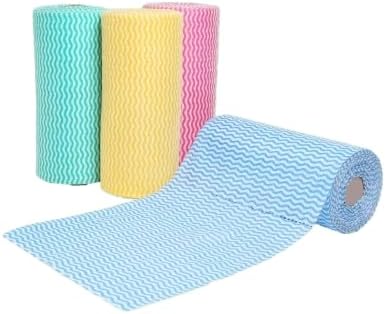 Non-Woven Kitchen Towel Roll - 2 Packs of Cleaning Wipes, Washable & Reusable Tissue Roll for Home Kitchen Cleaning