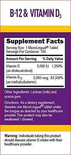 Superior Source Methyl B12 and Vitamin D3 5000 IU Multivitamins, 100 Count, 5000 mcg