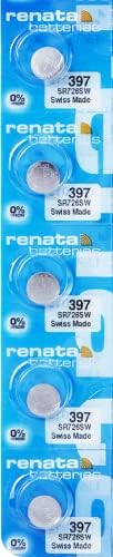 Renata 5 Pack 397 Silver Oxide 0% Mercury Batteries