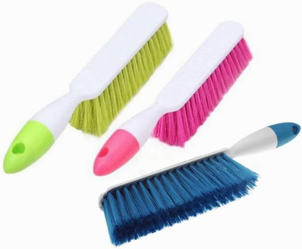 Soft Bristle Bed Sheets Sweeping Cleaning Brush, Counter Duster for Debris Hair Remover, 3 Pack