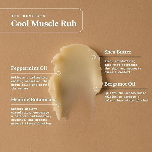 Ultra Life Sport Premium Cooling Muscle Rub Vegan Topical Balm with Peppermint & Bergamot Organic, Non-GMO, Water-Based