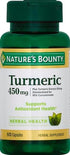 Nature's Bounty Turmeric Capsules, Antioxident Health, 450 Mg, 60 Ct