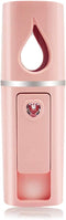 Portable Nano Facial Mister, Mini Facial Steamer with Mirror & 20ml Visual Water Tank (Pink)