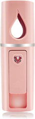 Portable Nano Facial Mister, Mini Facial Steamer with Mirror & 20ml Visual Water Tank (Pink)