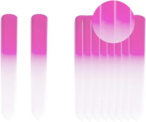 SIUSIO 30PK Professional Glass Nail Files for Natural Nails Czech Short Crystal Nail File Buffers for Nail polishing - The Best Emory Boards for Fingernail & Toenail Care (Purple & Pink & Blue)