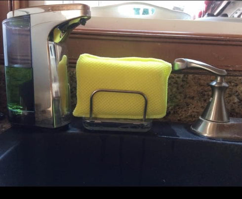 Pack 1 Microfiber Sponges for Dishes Kitchen Sponges Non-Scratch Sponge Dish Scrubber Heavy Duty Household Cleaning