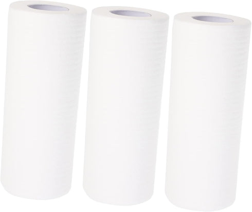 Healeved 3 Rolls Kitchen Cleaning Paper Towels - Non-Woven White Dish Cloths, Fiber Dishwashing Cleaning Pads