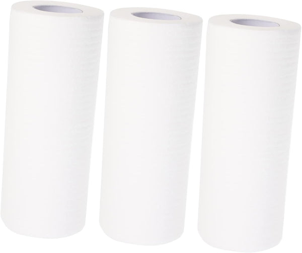 Healeved 3 Rolls Kitchen Cleaning Paper Towels - Non-Woven White Dish Cloths, Fiber Dishwashing Cleaning Pads