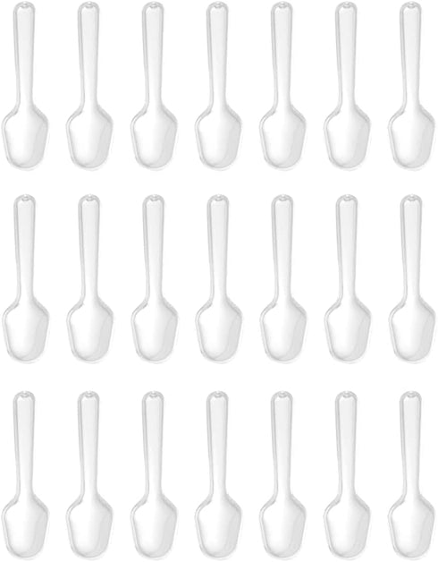 500Pcs Clear Plastic Disposable Mini Spoons - Ice Cream Tasters for Dessert Events, Weddings, Parties