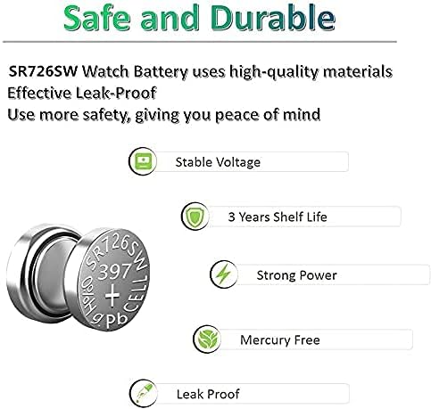 SR726SW 397 396 LR726 Silver Oxide Watch Battery - 10 Packs