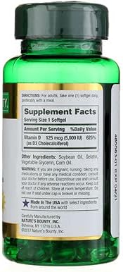 Nature's Bounty D 5000 IU Softgels, 100 Count