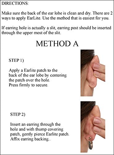 EarLite 180 (60 Ea X 3 Packs) Invisible Earring Ear Support Waterproof Patches in ZipLock Pouch, Made in USA